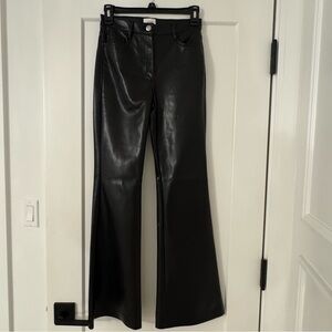 Aritzia Black Leather Fit and Flare Pants - Wilfred Size 0